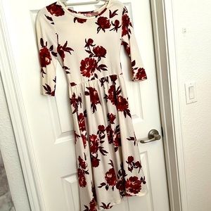 {Reborn J.} White floral midi dress